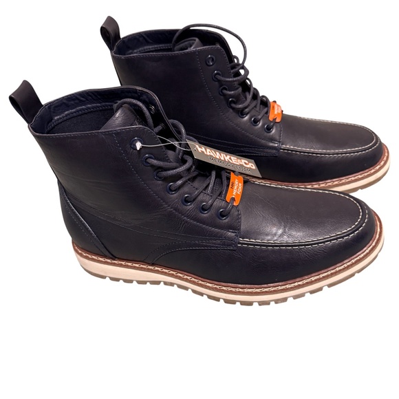 Hawke & Co Women’s 9.5 Black Leather Lace-Up Boots | Grunge Biker Core | NWT - Picture 7 of 10